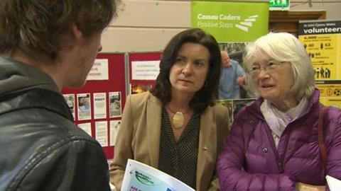 Eluned Morgan with constituents in Pembroke Dock