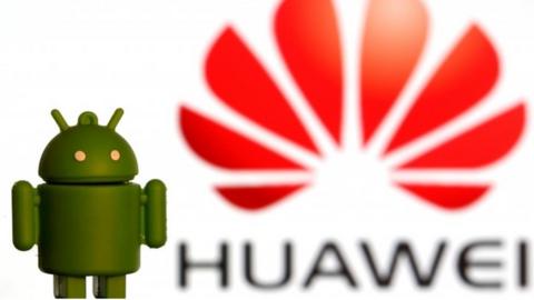 Huawei and Android logos