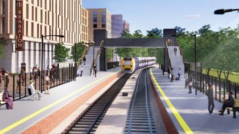 Artist's impression of new station for Brabazon area in Bristol