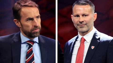 England manager Gareth Southgate and Wales manager Ryan Giggs at the Euro 2020 draw in Bucharest