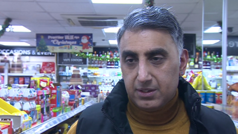 Bob Gill inside the Sunderland shop