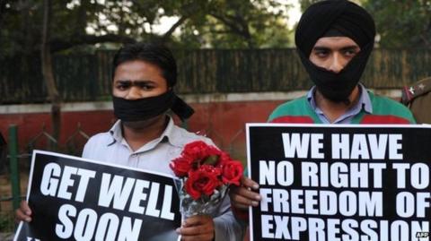 Freedom of speech protest in India - file picture