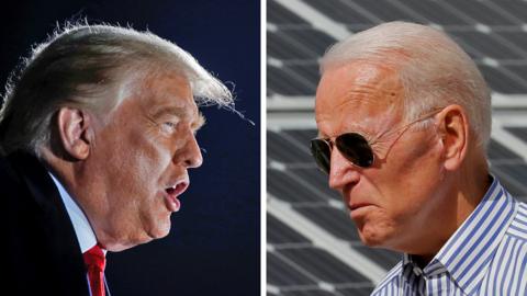 Composite image of Donald Trump and Joe Biden