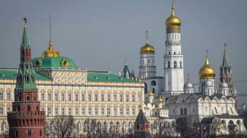 Kremlin towers and cathedrals in Moscow