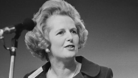 Margaret Thatcher speaks at Conservative Party conference in 1971