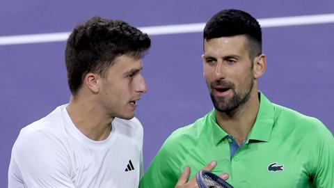 Luca Nardi and Novak Djokovic