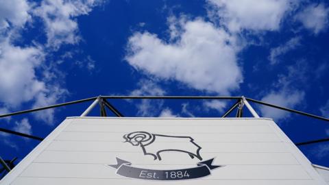 General view of front of Derby County's home ground