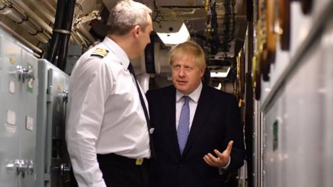 Boris Johnson at Faslane naval base