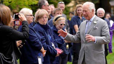 Prince Charles visits Trinity College at Oxford University in England