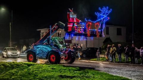 Christmas tractor parade
