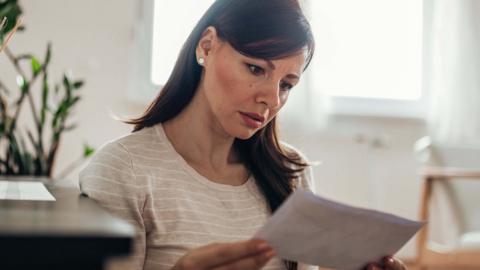 Woman with eviction notice