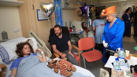 Queen visiting injured at Manchester Children's Hospital