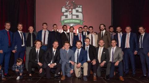 The Cardiff Devils squad at the club's 2022 awards night