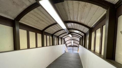 The interior of the footbridge