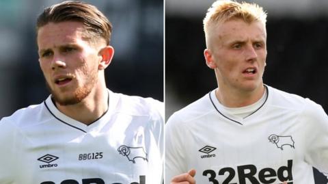 Derby County midfielders Max Bird and Louie Sibley