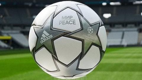 The match ball used to kick-off the 2022 Champions League final