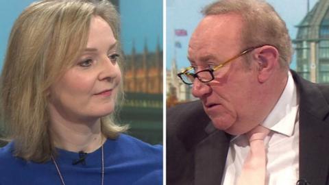Composite image of Liz Truss and Andrew Neil