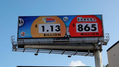 A billboard shows the jackpot amount for the Mega Million lottery on March 26, 2024 in Miami, Florida.