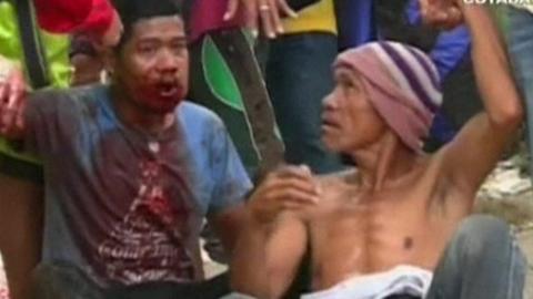 Injured protesters in the Philippines