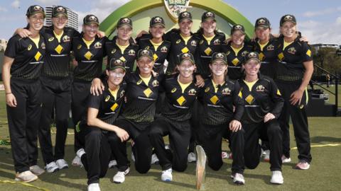 Australia with the tri-series trophy