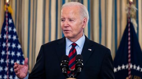 US President Joe Biden convenes a meeting of his Competition Council to announce a new 'strike force,' led jointly by the Department of Justice and the Federal Trade Commission (FTC), to fight 'corporate rip-offs' in the State Dining Room of the White House in Washington, DC, USA, 05 March 2024.