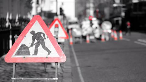 Roadwork signs 