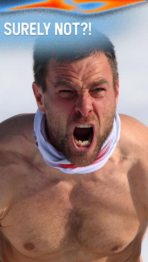 Benjamin Karl celebrates with shirt off 