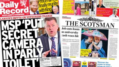Daily Record and Scotsman front pages