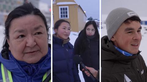 Composite image showing four people from Greenland