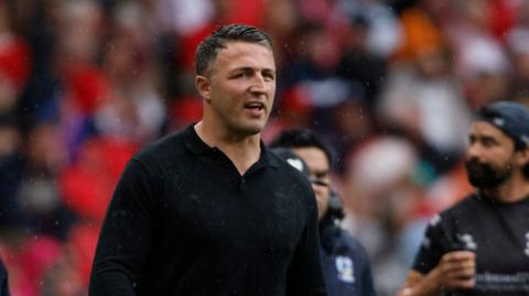 Warrington head coach Sam Burgess on the touchline at Wembley