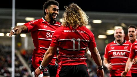 Werner Kok celebrates with Robert Baloucoune