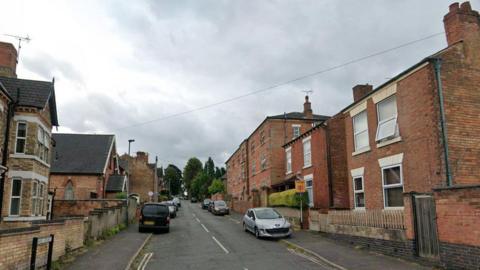 A general street view of Bass Street in Derby 