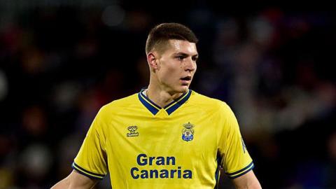 Milos Lukovic playing for Spanish side Las Palmas