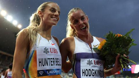 Georgia Hunter Bell and Keely Hodgkinson at Diamond League meeting in Lausanne, Switzerland