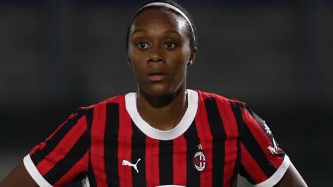 Allyson Swaby playing for AC Milan