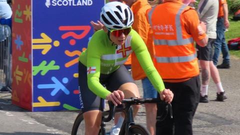 Pippa Inderwick races for Guernsey