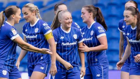 Cardiff City players celebrate