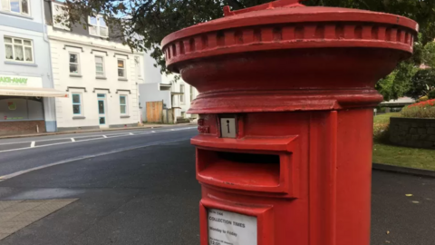 Red post box Jersey St Helier