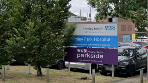 Frimley Park Hospital sign