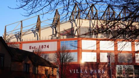 A general view of the outside of Villa Park