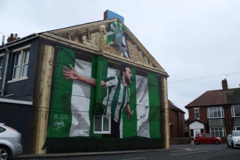 A mural outside Blyth Spartans' Croft Park home