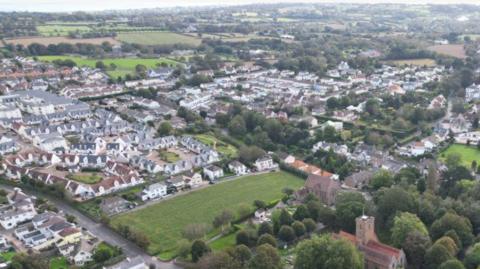 Ariel shot of Jersey homes