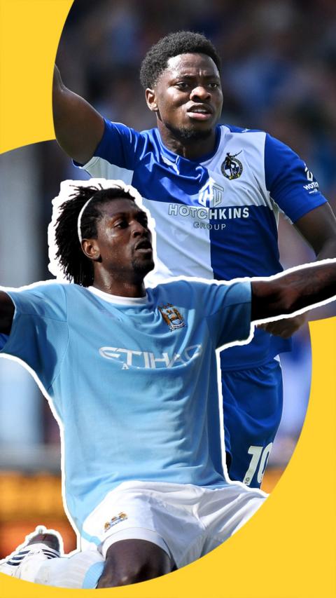 Bobby Kamwa and Emmanuel Adebayor