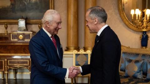 Britain's King Charles holds an audience with the Prime Minister of Canada Mark Carney at Buckingham Palace, London, Britain.