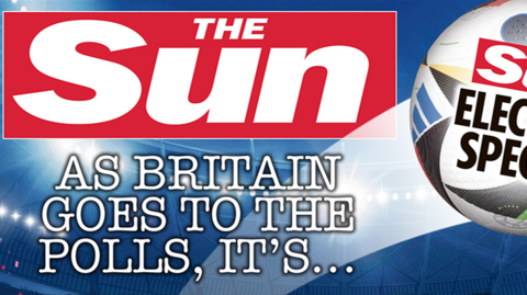 The Sun front page endorsing the Labour Party