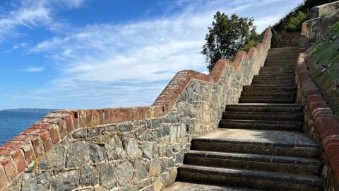 The rebuilt steps connect St Peter Port to a popular coastal walking trail  