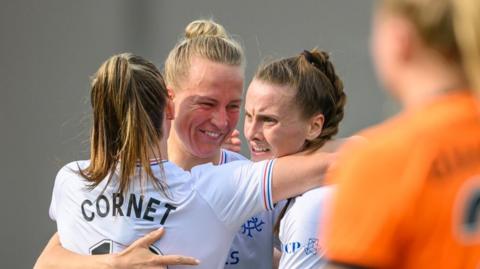 Rangers celebrate Rachel McLauchlan's goal