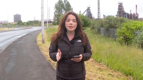 Reporter outside Tata Steel 