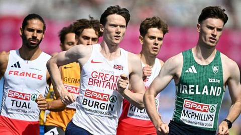 Max Burgin of Great Britain competes in the men's 800m heats 