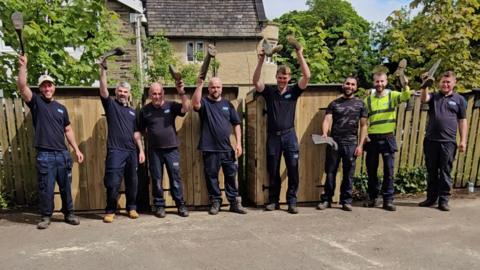 Yorkshire Water workers volunteering at Beckfoot Heaton Primary School